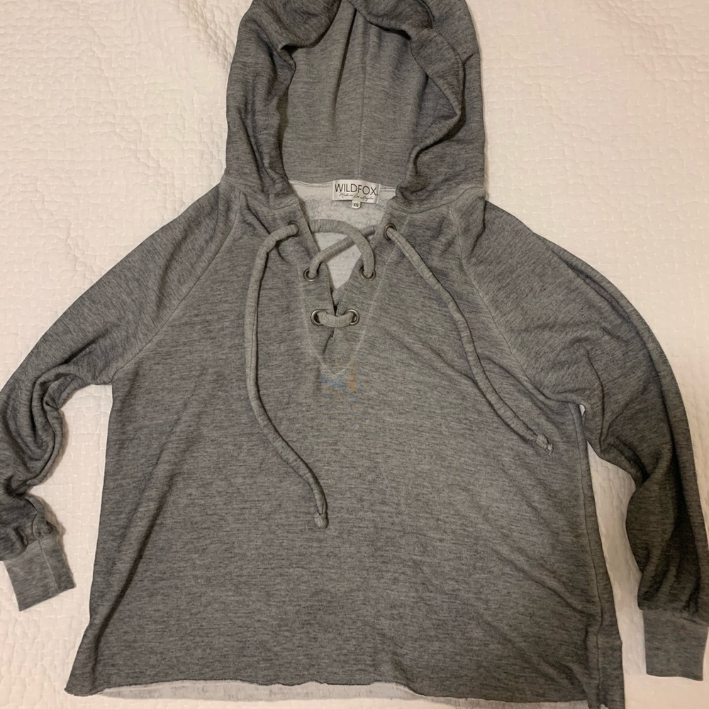 Grey Wildfox Sweatshirt with hood